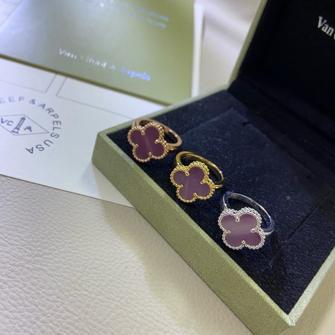 [Royal Fine ]CLOVER  PURPLE VIOLET RING