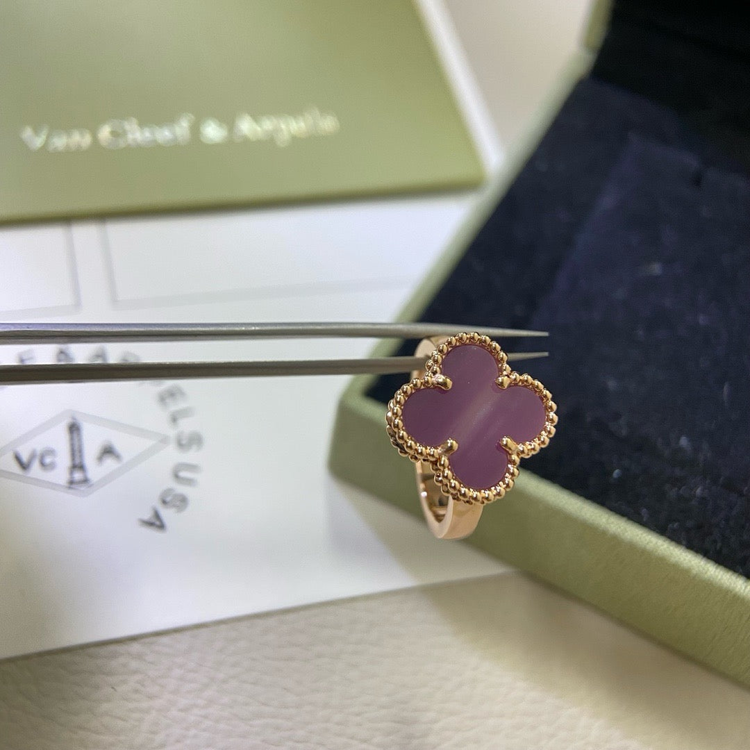 [Royal Fine ]CLOVER  PURPLE VIOLET RING