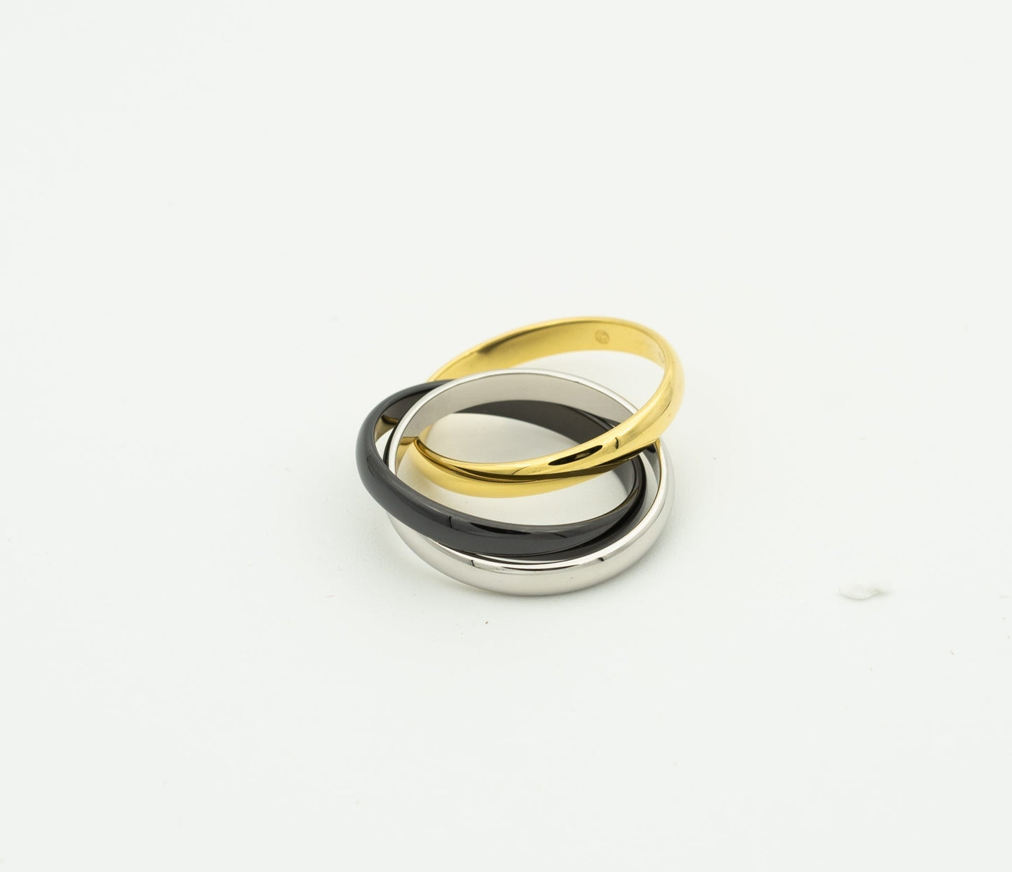 [Royal Fine ]TRINITY RING BLACK GOLD SILVER