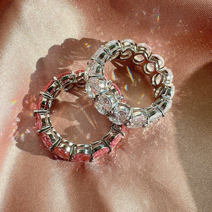 [Royal]Dainty Elongated Cushion Cut Tennis Ring