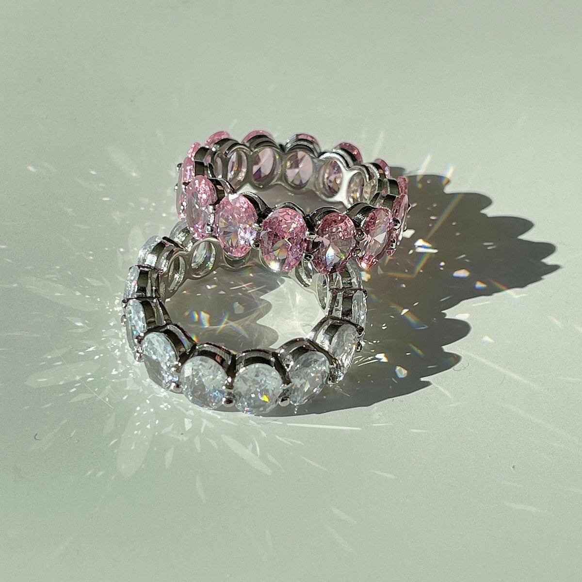 [Royal]Dainty Elongated Cushion Cut Tennis Ring