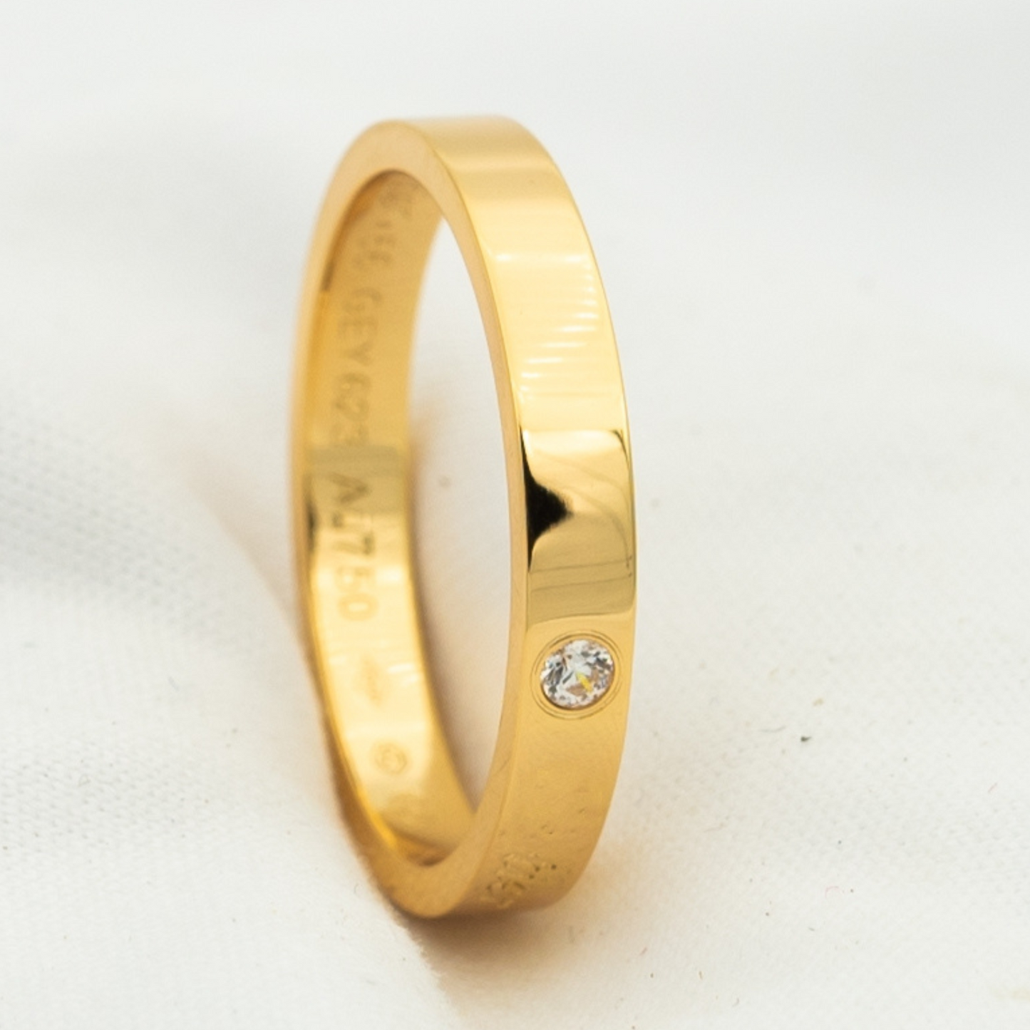 [Royal Fine ]LOVE RING 4MM 1 DIAMOND
