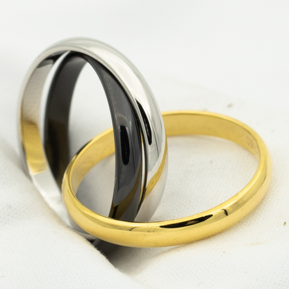 [Royal Fine ]TRINITY RING BLACK GOLD SILVER