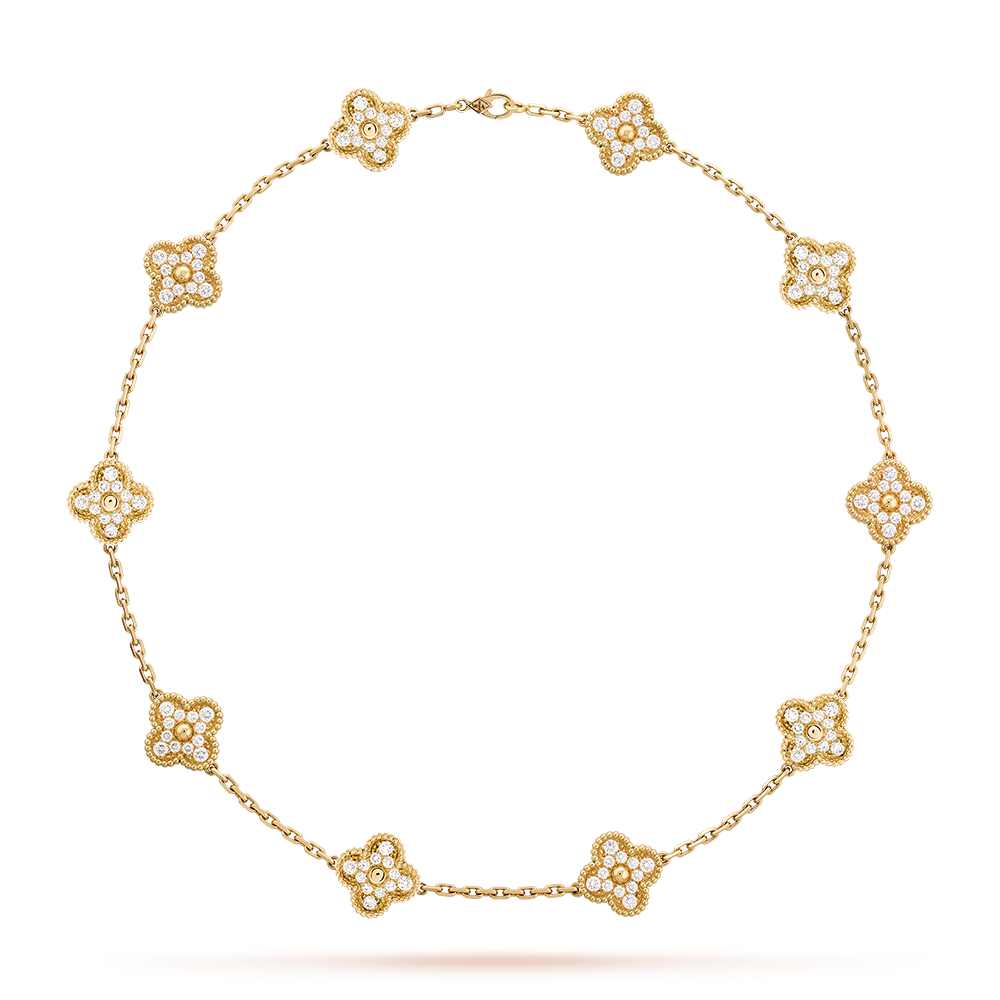 [Royal Fine ]CLOVER 10 MOTIFS DIAMOND NECKLACE