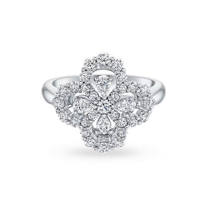 [Royal]LOOP RING FULL MOTIF DIAMOND 16MM SILVE