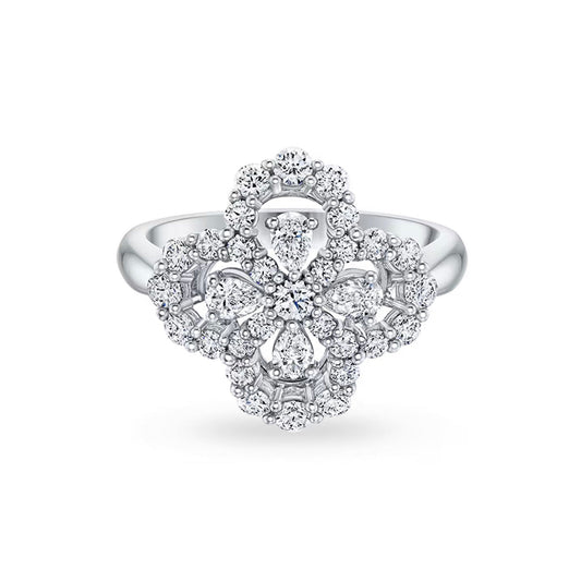 [Royal]LOOP RING FULL MOTIF DIAMOND 16MM SILVE