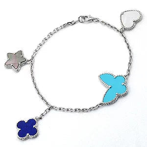 [Royal Fine ]LUCKY SPRING SILVER BRACELET 4 MOTIF