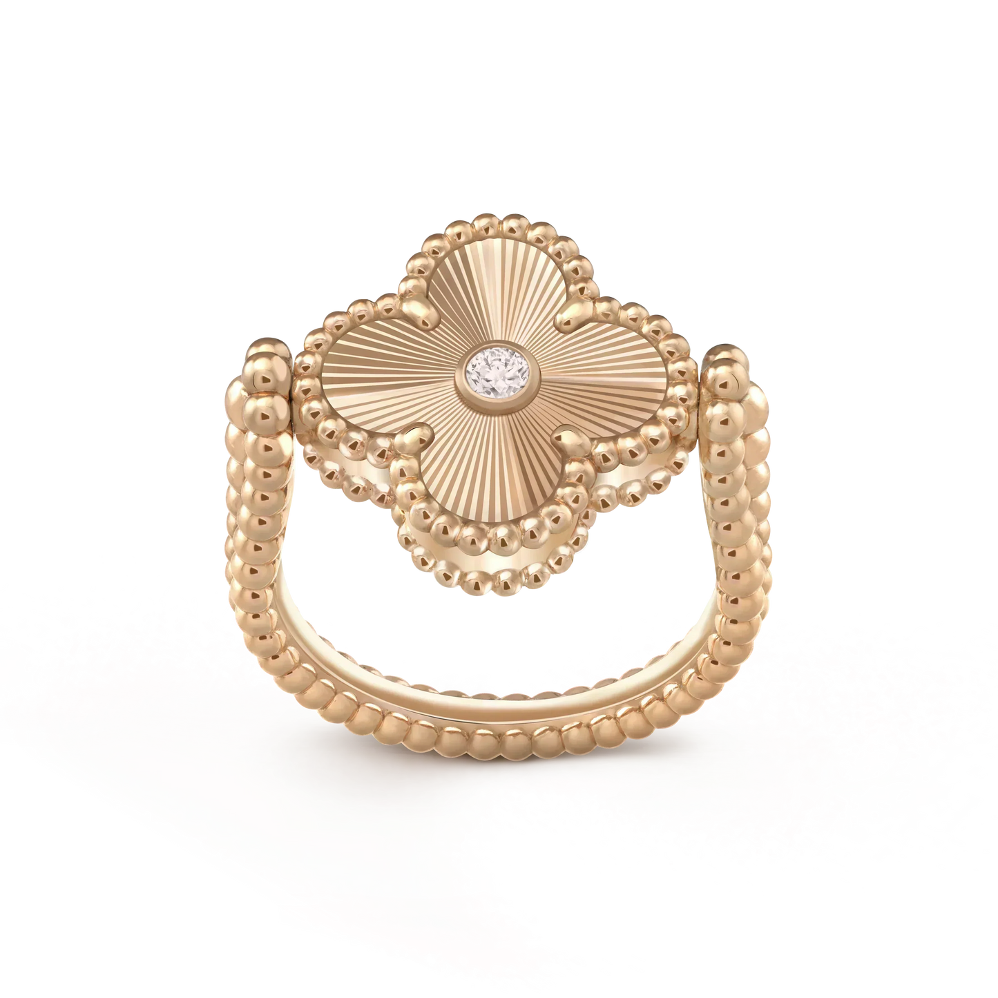[Royal Fine ]CLOVER RIVERSIBLE PINK GOLD RING