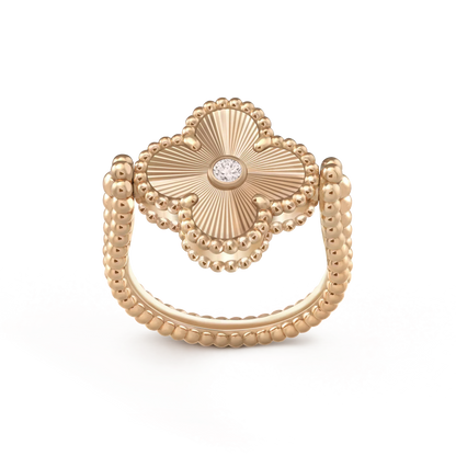 [Royal Fine ]CLOVER RIVERSIBLE PINK GOLD RING