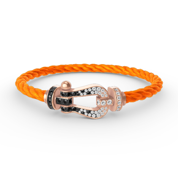 [Royal]FORCE LARGE HORSESHOE BLACK WHITE DIAMOND BRACELET ROSE GOLD