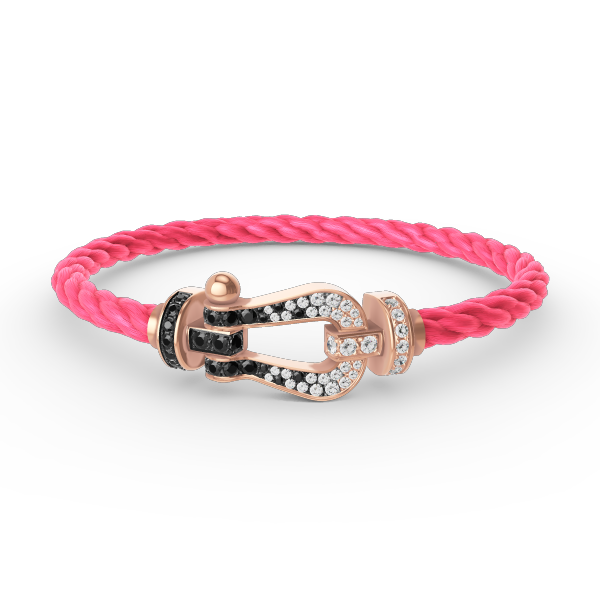 [Royal]FORCE LARGE HORSESHOE BLACK WHITE DIAMOND BRACELET ROSE GOLD