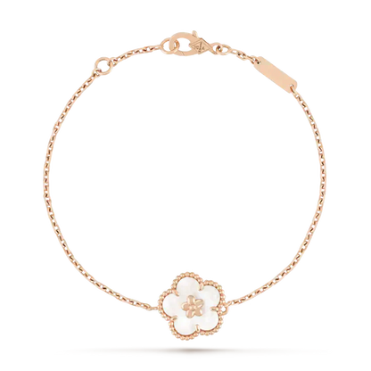 [Royal Fine ]LUCKY WHITE MOP PLUM BLOSSOM  BRACELET