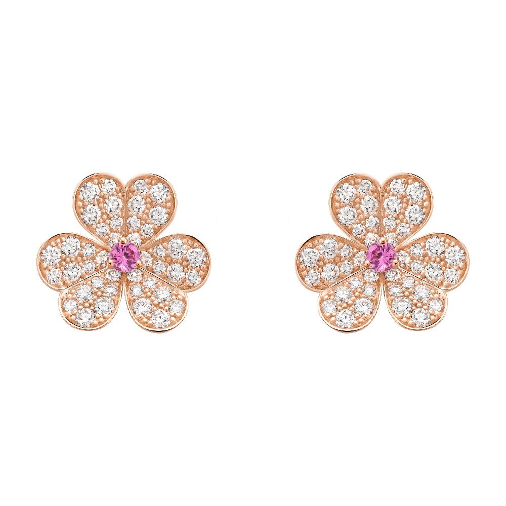 [Royal]FRIVOLE PINK GOLD FLOWER DIAMOND EARRINGS