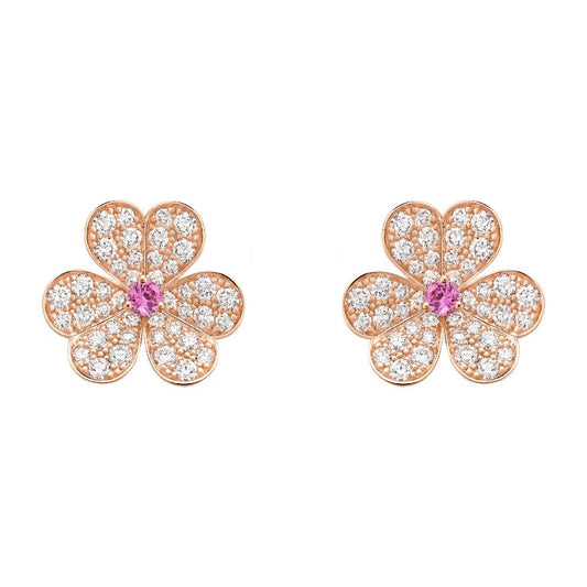 [Royal]FRIVOLE PINK GOLD FLOWER DIAMOND EARRINGS
