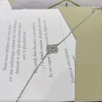 [Royal Fine ]CLOVER  SINGLE FLOWER BRACELET SILVER