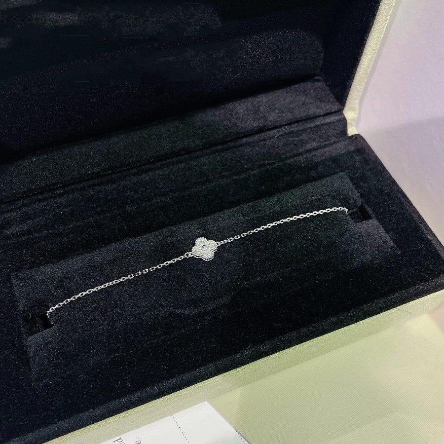 [Royal Fine ]CLOVER  SINGLE FLOWER BRACELET SILVER