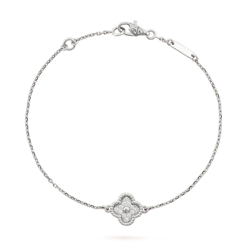 [Royal Fine ]CLOVER  SINGLE FLOWER BRACELET SILVER