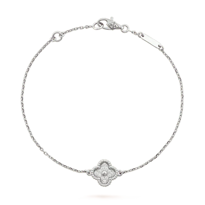 [Royal Fine ]CLOVER  SINGLE FLOWER BRACELET SILVER