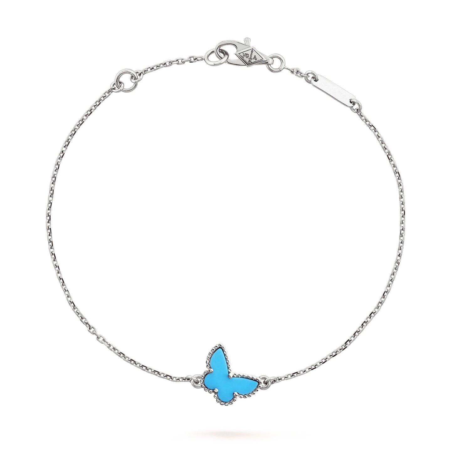 [Royal Fine ]BUTTERFLY TURQUOISE BUTTERFLY BRACELET SILVER