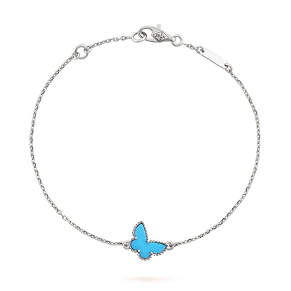[Royal Fine ]BUTTERFLY TURQUOISE BUTTERFLY BRACELET SILVER