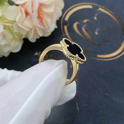 [Royal]CLOVER ONYX RING