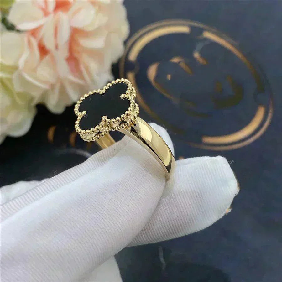[Royal]CLOVER ONYX RING