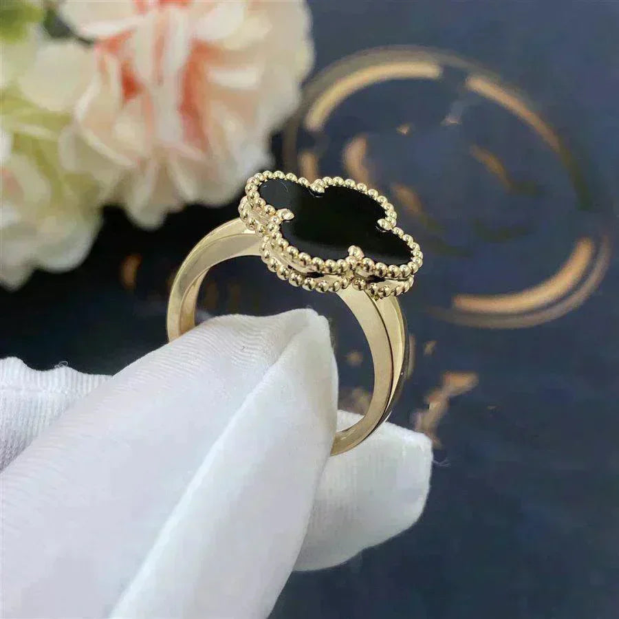 [Royal]CLOVER ONYX RING