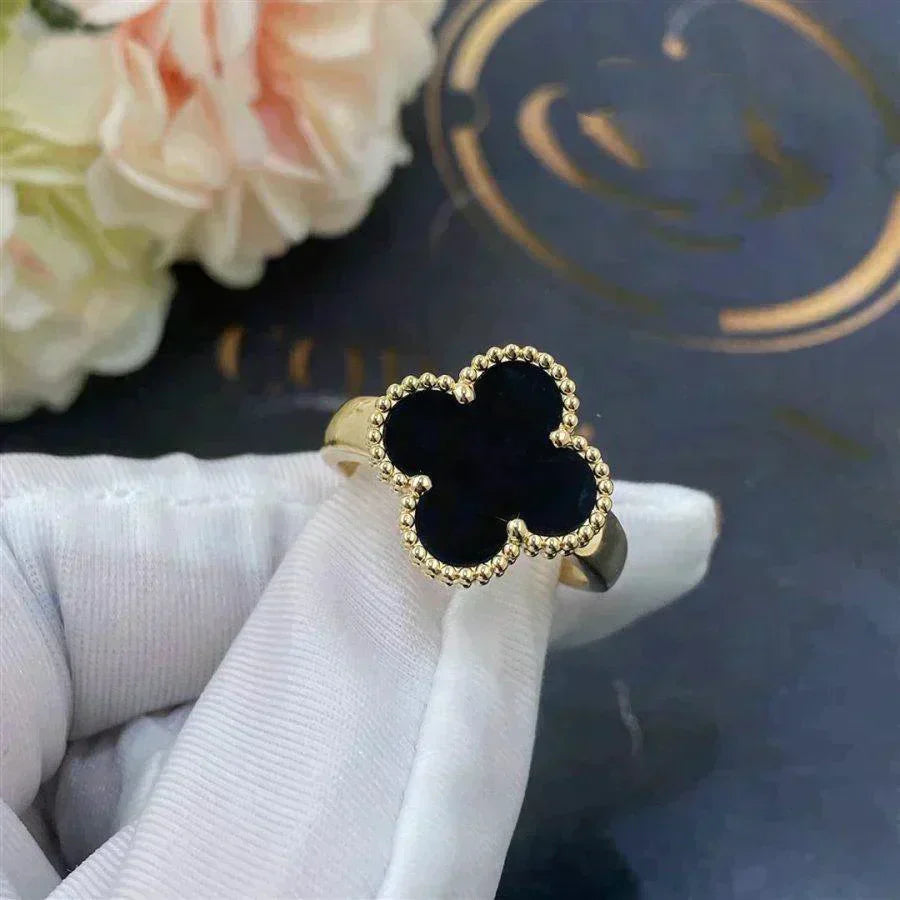 [Royal]CLOVER ONYX RING